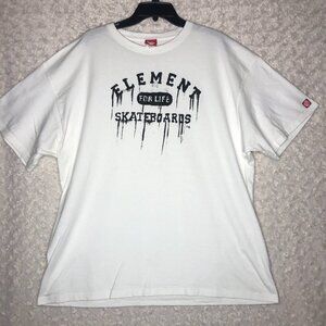 Element Skateboards Graffiti‎ Men's White and Black Graphic Tee Shirt Size XXL